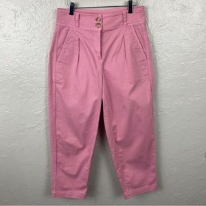 J.Crew pleated pink highwaist chino ankle pants size 2